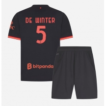 Maillot de football Réplique AC Milan Koni De Winter #5 Troisième Enfant 2026-27 Manche Courte (+ Pantalon court)