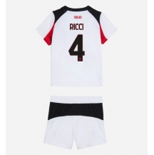 Maillot de football Réplique AC Milan Samuele Ricci #4 Extérieur Enfant 2025-26 Manche Courte (+ Pantalon court)
