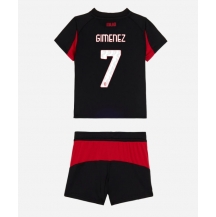 Maillot de football Réplique AC Milan Santiago Gimenez #7 Domicile Enfant 2025-26 Manche Courte (+ Pantalon court)