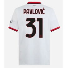 Maillot de football Réplique AC Milan Strahinja Pavlovic #31 Extérieur 2024-25 Manche Courte