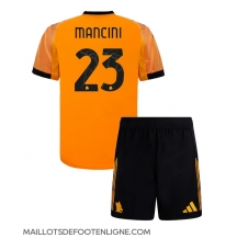 Maillot de football Réplique AS Roma Gianluca Mancini #23 Extérieur Enfant 2025-26 Manche Courte (+ Pantalon court)