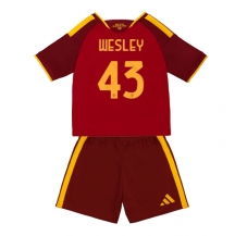Maillot de football Réplique AS Roma Wesley Franca #43 Domicile Enfant 2026-27 Manche Courte (+ Pantalon court)