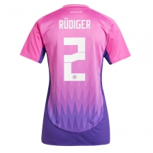 Maillot de football Réplique Allemagne Antonio Rudiger #2 Extérieur Femme Europe 2024 Manche Courte