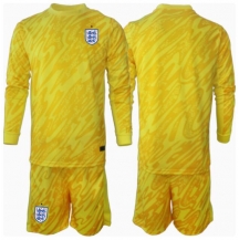 Maillot de football Réplique Angleterre Gardien de but Extérieur Enfant Europe 2024 Manche Longue (+ Pantalon court)
