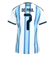 Maillot de football Réplique Argentina Rodrigo De Paul #7 Domicile Femme Mondial 2026 Manche Courte