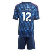 Maillot de football Réplique Arsenal Jurrien Timber #12 Extérieur Enfant 2025-26 Manche Courte (+ Pantalon court)