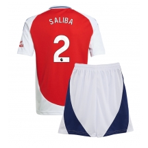 Maillot de football Réplique Arsenal William Saliba #2 Domicile Enfant 2024-25 Manche Courte (+ Pantalon court)