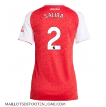 Maillot de football Réplique Arsenal William Saliba #2 Domicile Femme 2025-26 Manche Courte