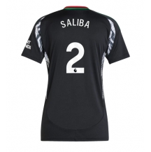 Maillot de football Réplique Arsenal William Saliba #2 Extérieur Femme 2024-25 Manche Courte