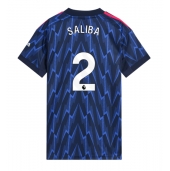 Maillot de football Réplique Arsenal William Saliba #2 Extérieur Femme 2025-26 Manche Courte