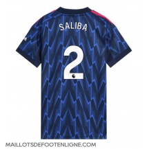 Maillot de football Réplique Arsenal William Saliba #2 Extérieur Femme 2025-26 Manche Courte