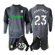 Maillot de football Réplique Aston Villa Emiliano Martinez #23 Gardien de but Domicile Enfant 2025-26 Manche Longue (+ Pantalon court)