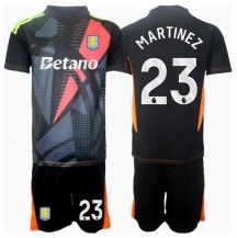 Maillot de football Réplique Aston Villa Emiliano Martinez #23 Gardien de but Extérieur Enfant 2024-25 Manche Courte (+ Pantalon court)