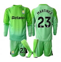 Maillot de football Réplique Aston Villa Emiliano Martinez #23 Gardien de but Extérieur Enfant 2025-26 Manche Longue (+ Pantalon court)