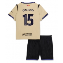 Maillot de football Réplique Barcelona Andreas Christensen #15 Extérieur Enfant 2025-26 Manche Courte (+ Pantalon court)