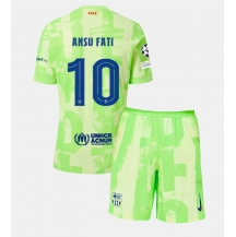 Maillot de football Réplique Barcelona Ansu Fati #10 Troisième Enfant 2024-25 Manche Courte (+ Pantalon court)