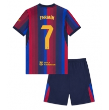 Maillot de football Réplique Barcelona Fermin Lopez #7 Domicile Enfant 2026-27 Manche Courte (+ Pantalon court)