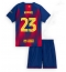 Maillot de football Réplique Barcelona Jules Kounde #23 Domicile Enfant 2025-26 Manche Courte (+ Pantalon court)
