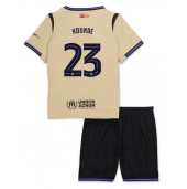 Maillot de football Réplique Barcelona Jules Kounde #23 Extérieur Enfant 2025-26 Manche Courte (+ Pantalon court)
