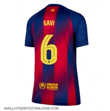 Maillot de football Réplique Barcelona Paez Gavi #6 Domicile Femme 2025-26 Manche Courte