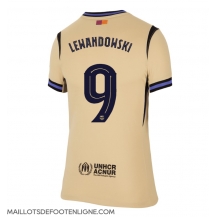 Maillot de football Réplique Barcelona Robert Lewandowski #9 Extérieur Femme 2025-26 Manche Courte