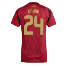 Maillot de football Réplique Belgique Amadou Onana #24 Domicile Femme Europe 2024 Manche Courte