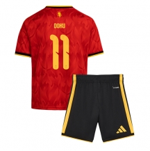 Maillot de football Réplique Belgium Jeremy Doku #11 Domicile Enfant Mondial 2026 Manche Courte (+ Pantalon court)