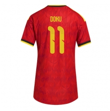 Maillot de football Réplique Belgium Jeremy Doku #11 Domicile Femme Mondial 2026 Manche Courte