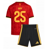 Maillot de football Réplique Belgium Nathan Ngoy #25 Domicile Enfant Mondial 2026 Manche Courte (+ Pantalon court)