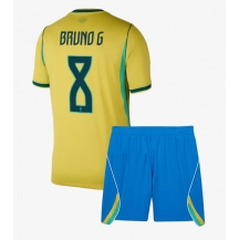 Maillot de football Réplique Brazil Bruno Guimaraes #8 Domicile Enfant Mondial 2026 Manche Courte (+ Pantalon court)