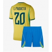 Maillot de football Réplique Brazil Lucas Paqueta #20 Domicile Enfant Mondial 2026 Manche Courte (+ Pantalon court)