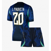 Maillot de football Réplique Brazil Lucas Paqueta #20 Extérieur Enfant Mondial 2026 Manche Courte (+ Pantalon court)