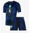 Maillot de football Réplique Brazil Marquinhos #4 Extérieur Enfant Mondial 2026 Manche Courte (+ Pantalon court)