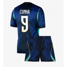 Maillot de football Réplique Brazil Matheus Cunha #9 Extérieur Enfant Mondial 2026 Manche Courte (+ Pantalon court)