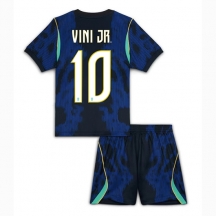 Maillot de football Réplique Brazil Vinicius Junior #10 Extérieur Enfant Mondial 2026 Manche Courte (+ Pantalon court)