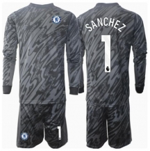 Maillot de football Réplique Chelsea Robert Sanchez #1 Gardien de but Extérieur Enfant 2024-25 Manche Longue (+ Pantalon court)