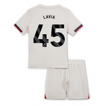 Maillot de football Réplique Chelsea Romeo Lavia #45 Extérieur Enfant 2025-26 Manche Courte (+ Pantalon court)