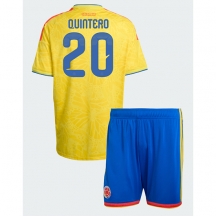 Maillot de football Réplique Colombia Juan Fernando Quintero #20 Domicile Enfant Mondial 2026 Manche Courte (+ Pantalon court)