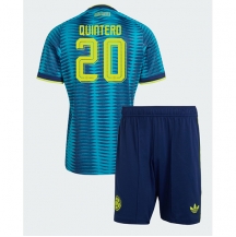 Maillot de football Réplique Colombia Juan Fernando Quintero #20 Extérieur Enfant Mondial 2026 Manche Courte (+ Pantalon court)