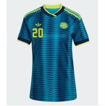 Maillot de football Réplique Colombia Juan Fernando Quintero #20 Extérieur Femme Mondial 2026 Manche Courte