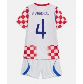 Maillot de football Réplique Croatia Josko Gvardiol #4 Domicile Enfant Mondial 2026 Manche Courte (+ Pantalon court)