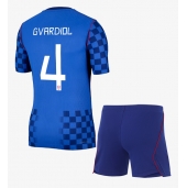 Maillot de football Réplique Croatia Josko Gvardiol #4 Extérieur Enfant Mondial 2026 Manche Courte (+ Pantalon court)