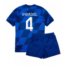 Maillot de football Réplique Croatie Josko Gvardiol #4 Extérieur Enfant Europe 2024 Manche Courte (+ Pantalon court)
