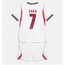 Maillot de football Réplique England Bukayo Saka #7 Domicile Enfant Mondial 2026 Manche Courte (+ Pantalon court)
