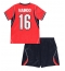 Maillot de football Réplique England Kobbie Mainoo #16 Extérieur Enfant Mondial 2026 Manche Courte (+ Pantalon court)