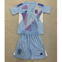 Maillot de football Réplique Espagne Gardien de but Domicile Enfant Europe 2024 Manche Courte (+ Pantalon court)