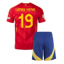 Maillot de football Réplique Espagne Lamine Yamal #19 Domicile Enfant Europe 2024 Manche Courte (+ Pantalon court)