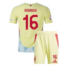 Maillot de football Réplique Espagne Rodri Hernandez #16 Extérieur Enfant Europe 2024 Manche Courte (+ Pantalon court)