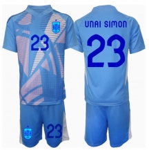 Maillot de football Réplique Espagne Unai Simon #23 Gardien de but Domicile Enfant Europe 2024 Manche Courte (+ Pantalon court)