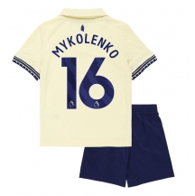 Maillot de football Réplique Everton Vitaliy Mykolenko #16 Extérieur Enfant 2025-26 Manche Courte (+ Pantalon court)